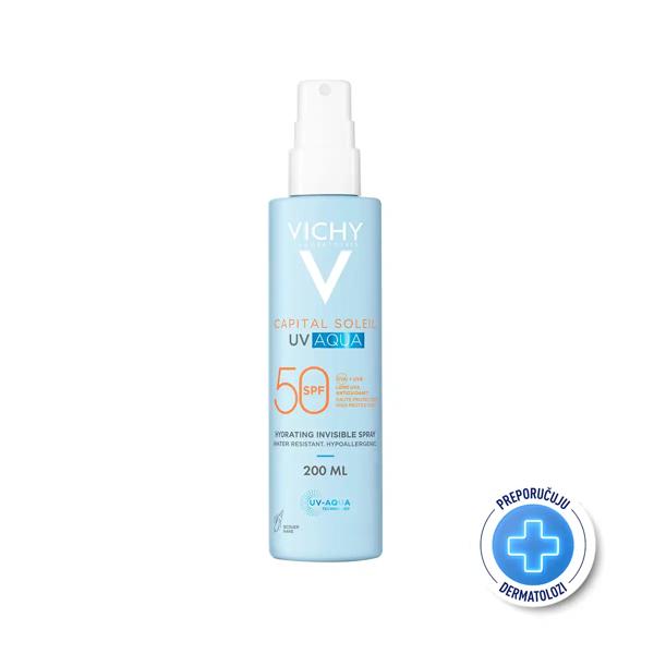 Vichy Capital Soleil UV AQUA hidracijski sprej za lice i tijelo SPF50 200 ml
